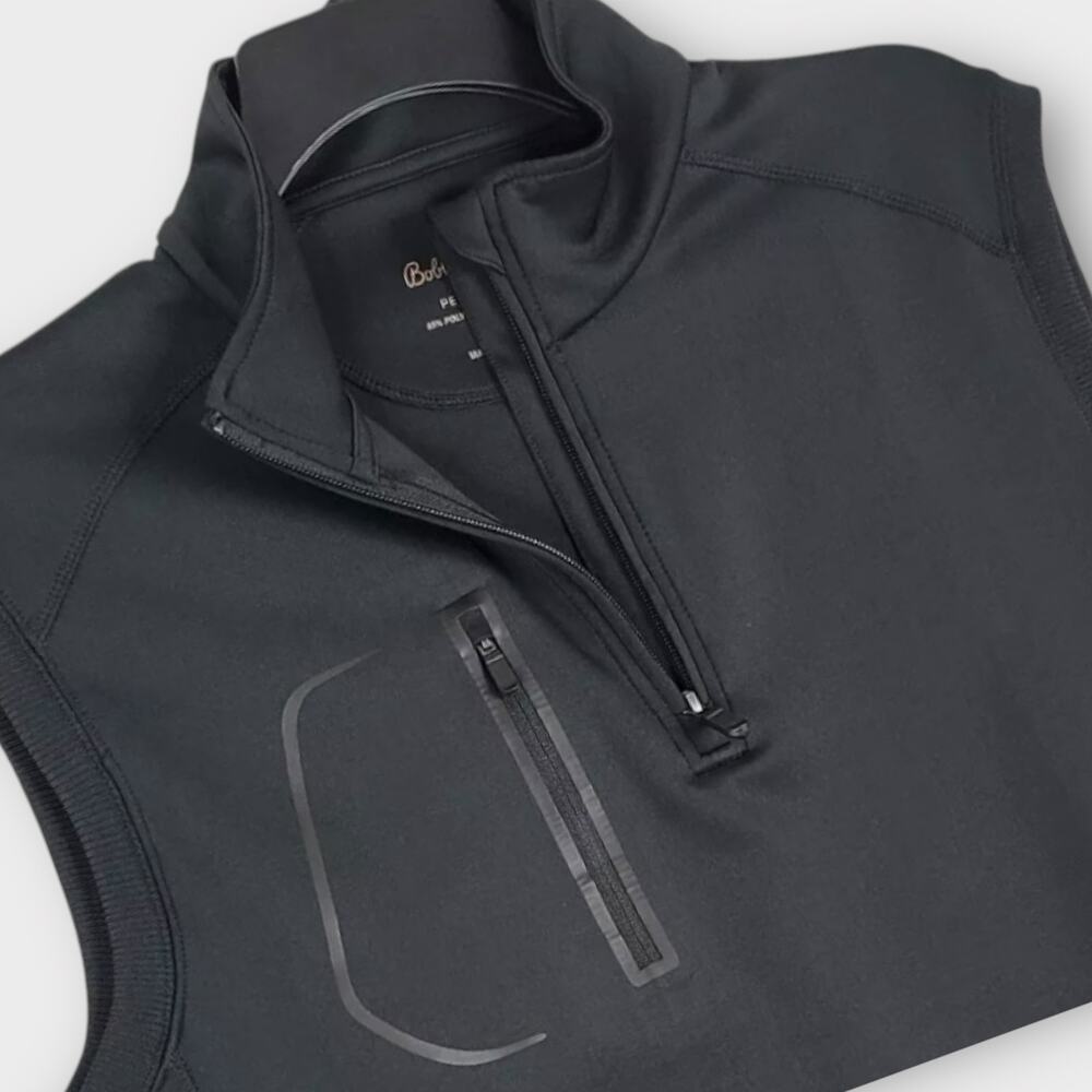 Bobby Jones Golf Performance Vest  Black 1/4 Zip Pullover Stretch Size XL